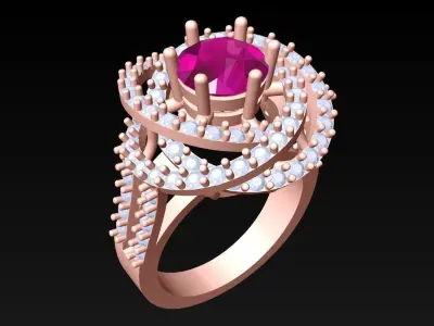 Diamond Ring - Womens Rings - N3717 3D print model