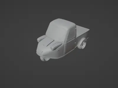 3d model 3 Wheel Car 3D model