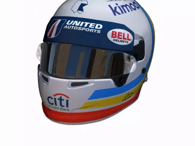 Alonso helmet Daytona 2018 Low-poly 3D model