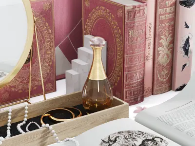 Pink decorative set 3D model