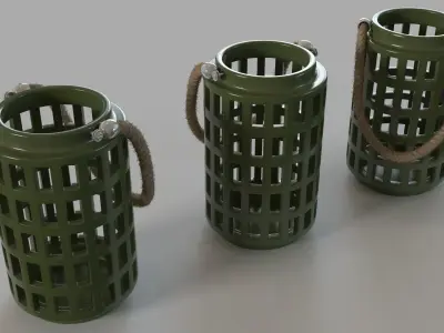 Peek 10 75 Dark Green Ceramic Lantern 3D model
