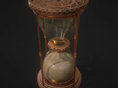 Medieval Hourglass Low-poly 3D model