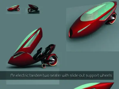 redstar futuristic tricycle 3D model