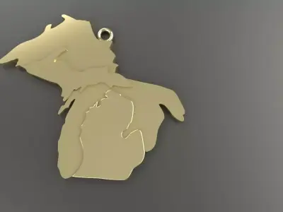 Michigan Pendant Gold Silver Platinum Luxury Jewelry 3D print model