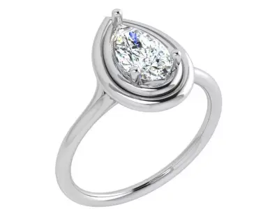 Pear Diamond Ring 4301 3D print model