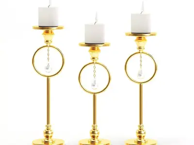 Golden Candlesticks 3D model