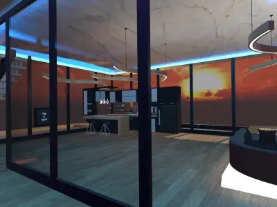 Glass house Free 3D model