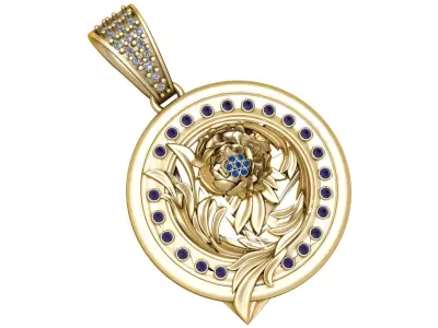 ROSE DEIGN COIN PENDANT 3D PRINTABLE MODEL  3D print model