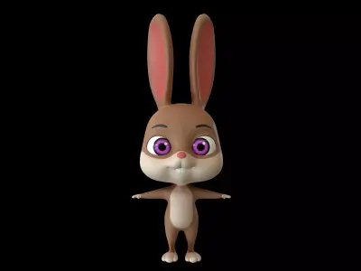 Asset - Cartoons - Animal - Rabbit - Rig 3D model