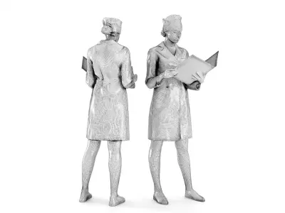 Medical nurse 75 Low-poly 3D model