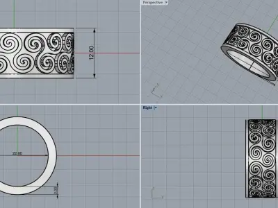 celtic knot ornament ring  3D print model