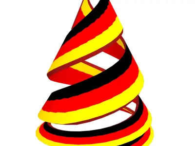 German flag on Double helical structure 3D model