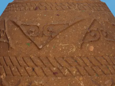 Ornate Clay Urn 2 Low-poly 3D model