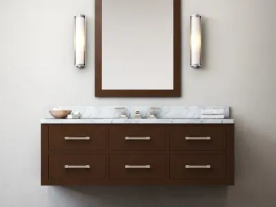 RH Hutton single extra-wide floating vanity 3D model