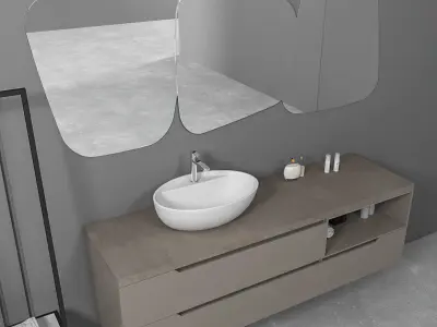Bathroom furniture set Gold 6 3D model