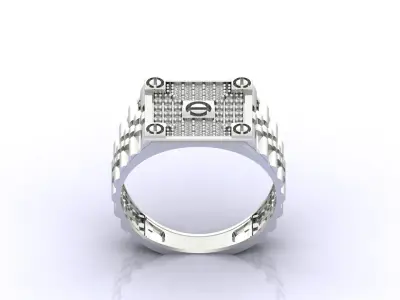 Print Ready STL 3DM  Gents Rings Diamond Men Ring  3D print model 201