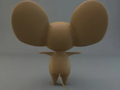 Cartoon Mouse Low-poly 3D model 2