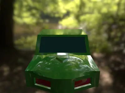 3d Model Car low-poly on road Low-poly 3D model