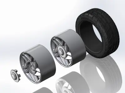 Wheels for scale model of Camaro Z28 1993 3D print model