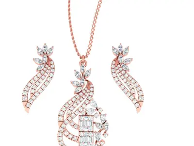 Pendant Earrings combo - 1167 3D print model