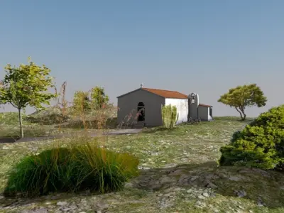 Country Church of Santa Reparata - Sardinia - Italy 3D Low-poly 3D model