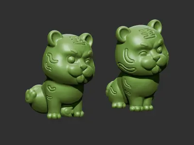 baby tigers 3D print model