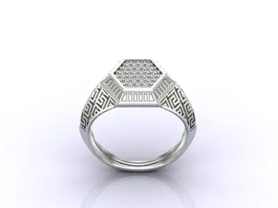Print Ready STL 3DM  Gents Rings Diamond Men Ring  3D print model 194