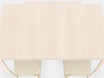 RONNINGE - RONNINGE Table with 2 chairs and bench Low-poly 3D model