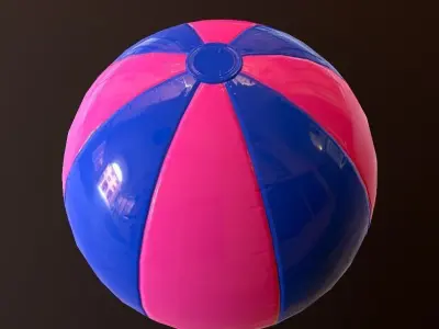 Beach ball low poly Low-poly 3D model