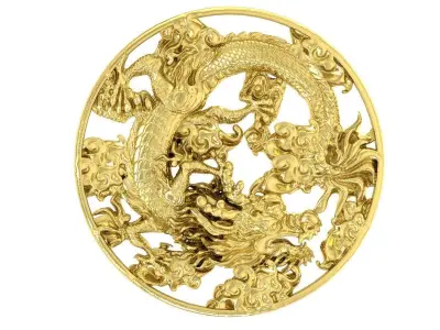 Luxury Chinese Dragon Round Pendant Jewelry 3D Model 3328 3D print model