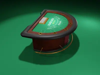 Blackjack Table 3d model Low-poly 3D model
