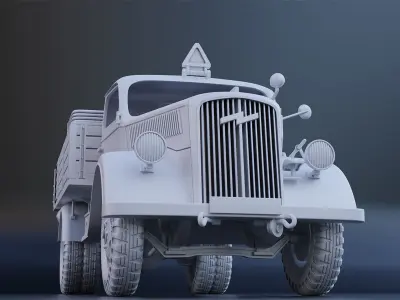 Opel Blitz truck WW II separated parts for 3D printing 3D print model