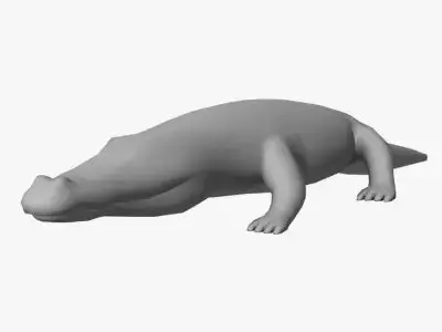 Low Poly Crocodile alligator Low-poly 3D model
