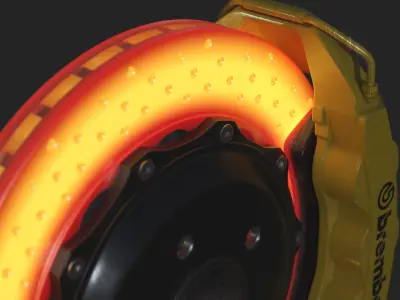 Brakes Brembo 6 Pots SubD 3D model