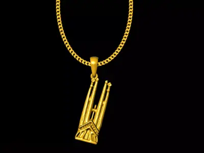 Two tower pendant charms - one inch pendant 3D print model