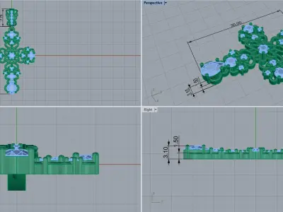 Cross Pendant 66036 3D print model