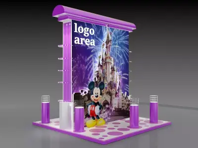 Exhibitions Kiosk Partition Booth advertising Stand Design 3D model