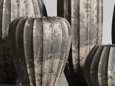 Sanibel Textured Black Dirty Old Cement Vase collection  3D model