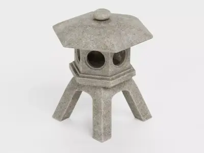 Japanese Toro Lantern Low-poly 3D model