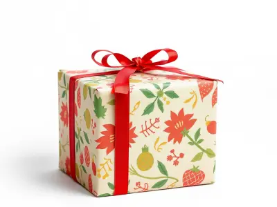 Festive Gift Box with Ribbon model pack Low-poly 3D model