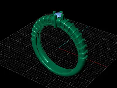 STL 3DM Print Ready Women Diamond Ring Lightweight Printable  3D print model 88