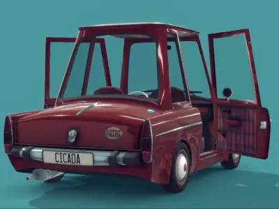 Retro Compact Car 3D Model 3D model by proanimator1314