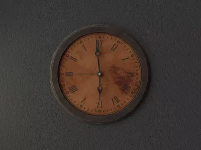 Wall Clock with Animation High Quality  Low-poly 3D model