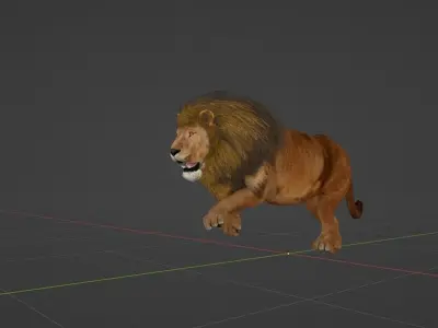 Male African Lion Mr Big 3D model