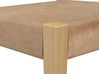 Kelly Rustic Lodge Brown Wood Frame Hide Seat Dining Side Chair 3D model