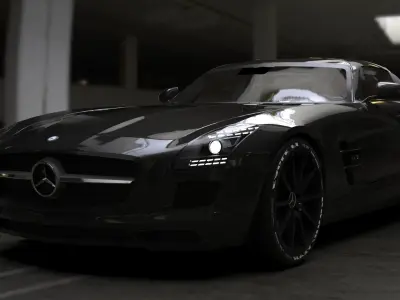 Mercedes Benz SLS AMG Low-poly 3D model