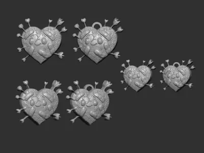 painfull heart decor  3D print model