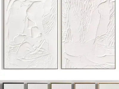 Plaster Two Photo Frame 416 Low-poly 3D model