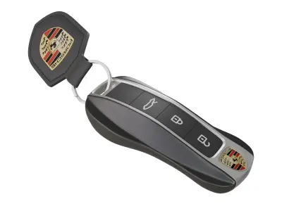 Car Key Porsche with a keychain Low-poly 3D model