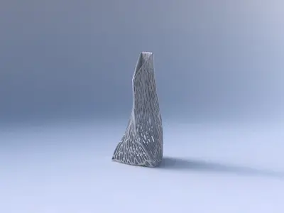 Vase twist grounded tipping triangle with fine organic lattice 3D print model